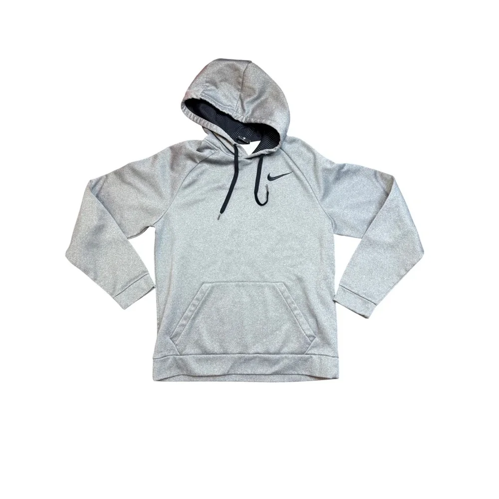 Nike Mens Dri-FIT Heather Grey Training Hoodie Fleece Pullover Size M Medium